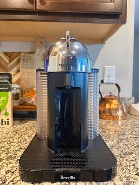Breville Nespresso Black and Silver Espresso Capsule Machine